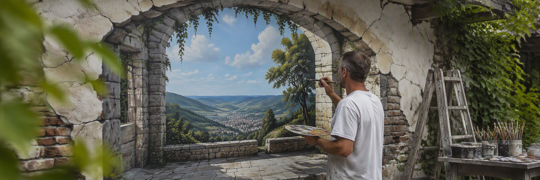Illusionsmalerei in Kierspe – kunstvolle Wandgestaltung mit räumlicher Tiefenwirkung